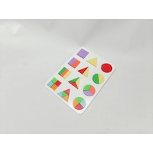 Bezos 3d Baskı Geometrik Şekiller Ve Kesirler Eğitim Seti - Renkli Şekil Eşleştirme Puzzle, Montessori Öğretim Materyali Ob