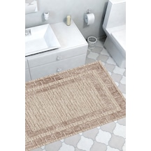 Dekoreko Kaymaz Taban Djt Banyo Halısı Trend Modern F5036 Kahve