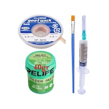Relıfe Rl-402/ Krem Lehim Paste 183 C 40g Flux Lehim Toplama Ve Cp 1515 Lehim Emme Teli Elektronikçi Yardımcı Seti01