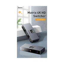 Matrix 2 İn 1 Çok Fonksiyonlu Bilgisayar/telefon Hdmı Hub Adaptörü, Koyu Gri, Hdmı Giriş Çıkış 4k & Arc, 4k 60 Hz Destekli, Seyahat Boy