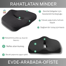 Ortopedik Minderi Visco Posture Lüks Ortopedik Oturma Minderi, Siyah, Standart