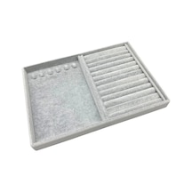 Yerli Üretim Venedik Model Süet Kumaş Gri 34/24 Cm Tırnaklı-sosisli Takı Çekmece Ici Standı Çok Renkli