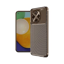 Tecno Spark 30 Pro Uyumlu Kılıf Auto Focus Karbon Kapak - Kahverengi