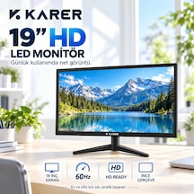 19 İnç Led Bilgisayar Monitörü 60hz Hd Ready İnce Çerçeveli Masaüstü Monitör