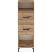 Arges Dolap Tek Raflı 2 Çekmeceli 44x30x134 Çam-çam Çam