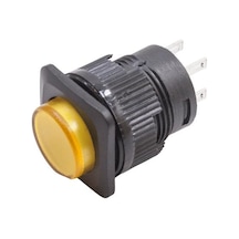 RL16-504B 16MM Plastik 4 Pin Yaylı Buton Sarı