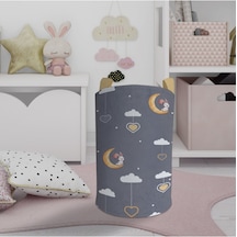 Mekta Home Bebek Ve Çocuk Odası Ayda Oturan Tavşan Desenli Oyuncak Sepeti Renkli Çok Renkli