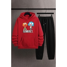 Uyguntarz Unisex Gumball Baskılı Eşofman Takımı Kırmızı
