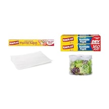 Seti Hazır Kesilmiş Pişirme Kağıdı 16 Adet 42x37 Cm, X1 + Küçük Boy Buzdolabı Poşeti Dev Ekonomi 160 Lı, X1
