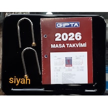 Masa Üstü Takvim Altı Siyah Ve Takvim 2026 Yılı