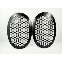 Oval Hoparlör Kapağı - Plastik Kaliteli Oval Midrange Hoparlör Kapak - 2 Adet