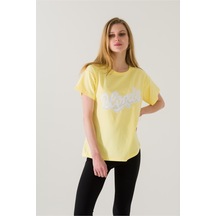 Kadın Blonde Baskılı Sarı T-shirt 21005 001