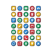 Sanat Tasarım Vektörel Sticker Seti 150 Adet - 5'li Mega Paket - Laptop Defter Ajanda Etiketi Çok Renkli