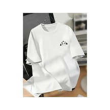 Medinenur Panda Baskılı Basic T-shirt Beyaz