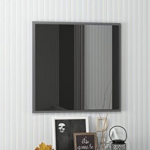 Dekorosso Sır Modern Dekoratif Salon Banyo Kare Ayna Antrasit