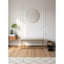Todekhome Elora Gold Metal Ayaklı Kapucıno Puf / Bench Açık Kahverengi