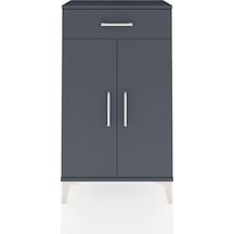 Arges Komodin 2 Raflı Tek Çekmeceli 2 Kapaklı 60x30x106 Antrasit-antrasit Antrasit