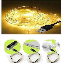 3 Metre Sarı Usb'li Peri Led Yılbaşı Süsleme Işığı Dekoratif Renkli Ampuller