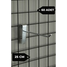 25 Cm 60 Adet Tel Pano Kancası Raf Askısı Galvaniz