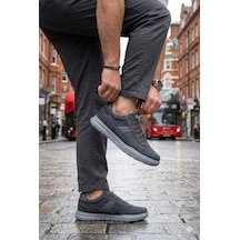 Fort 0226 Dks Keten Rahat Hafif Sneaker Erkek Ayakkabı Füme