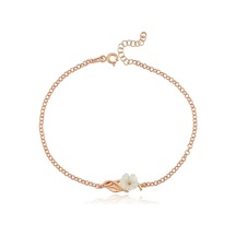 Manolya Çiçeği Asaleti Rose Renk Gümüş Halhal Rose