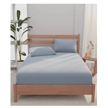 Apricitas Home Çift Kişilik Urban Çarşaf Seti %100 Pamuk Açik Mavi