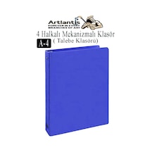 4 Halkalı Klasör 1 Adet A4 Pvc Öğrenci Ve Ofis Tipi Evrak Sunum Klasörü İç Cepli Otomatik Mekanizmalı Büro Okul Arşivle Mavi