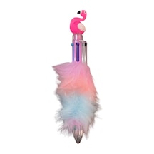 6 Renkli Flamingo Peluş Tükenmez Kalem Çok Renkli