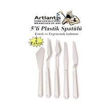 Plastik Spatül 5 Li Set Resim Ve Heykel Plastik Spatula Esnek Plastik Palet Bıçağı 2 Paket
