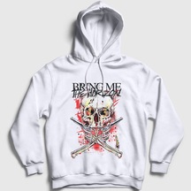 Presmono Unisex Gun Bring Me The Horizon Kapüşonlu Sweatshirt Beyaz