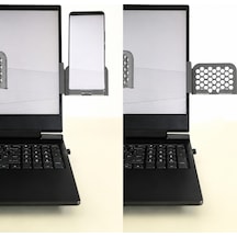 3d Baskı Monitor Telefon Tutucu - Petek Desenli Laptop Kenar Telefon Tutucu-gri