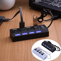 4 Port Usb 2.0 Hub Çoğaltıcı Çoklayıcı Switch Işıklı Anahtarlı 01