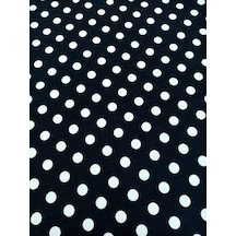 Hayat Home Siyah Puantiyeli Duck Keten Kumaş -Ranır Kumaşı