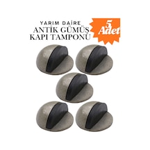5 Adet Antik Gümüş Yarım Daire Yapışkanlı Kapı Tamponu Kapı Stoperi Metal Kapı Stopu Durdurucu