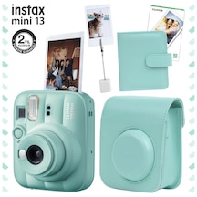 Instax Mini 13 Fotoğraf Makinesi Deri Çanta Albüm Kıskaç + 10'lu Film Hediye Seti