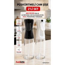 Bymyhand Cam Gövdeli Plastik Püskürtme Kapaklı Püskürtmeli Yağdanlık Sirke Sos Ve Yağlık 2'li Set 23 Şeffaf