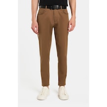 Tudors Erkek Regular Fit Rahat Kesim Mevsimlik Kanvas Kahverengi Pantolon-34477 Kahverengi