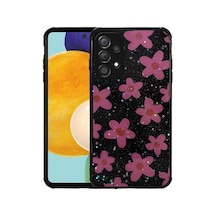 Zore Galaxy A23 Kılıf Simli Desenli Kamera Korumalı Parlak Ogaa Popy Kapak - Çiçek