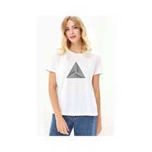Hipnos Triangle Baskılı Beyaz Kadın Tshirt