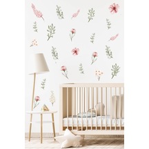 MSticker Okaliptus Çiçekler Çocuk Bebek Odası Sticker Seti