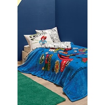 Puffy Superman Power Tek Kişilik Wellsoft Battaniye - Mavi