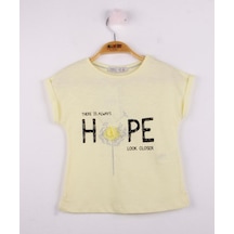 Toontoy Kids Toontoy Kız Çocuk Hope Baskılı Tişört Sarı