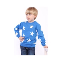 Toontoy Kids Toontoy Erkek Çocuk Komple Yıldız Baskılı Sweatshirt Koyu Yeşil