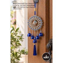 3 Adet Metal Nazar Boncuğu Çan Metal Dekoratif Çan Asma Süs Ev Ve İş Yeri İçin Duvar/kapı Süsü 43 Cm Evil Eye Charm