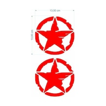 Army Yıldız 13 X 13 Cm Kırmızı Sticker 2 Li Standart