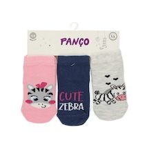 Kız Bebek Zebra Desenli 3'lü Soket Çorap Multi
