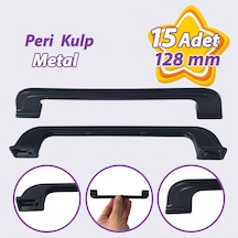 15 Adet Peri Kulp 128 Mm Siyah Mutfak Kulpu Çekmece Dolap Kapak Kulbu Metal Mobilya Dolabı Kulpları