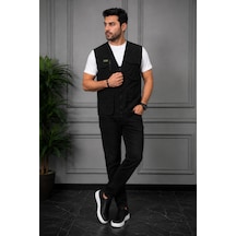 Modmen Erkek Avcı Yeleği Erkek Outdoor Yelek Erkek Yelek Siyah