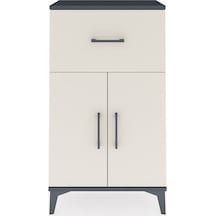 Arges Komodin Tek Raflı Tek Çekmeceli 2 Kapaklı 60x30x106 Antrasit-aytaşı Antrasit