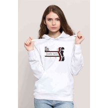 Anime Death Note Baskılı Beyaz Kadın Kapşonlu Sweatshirt (534768041)